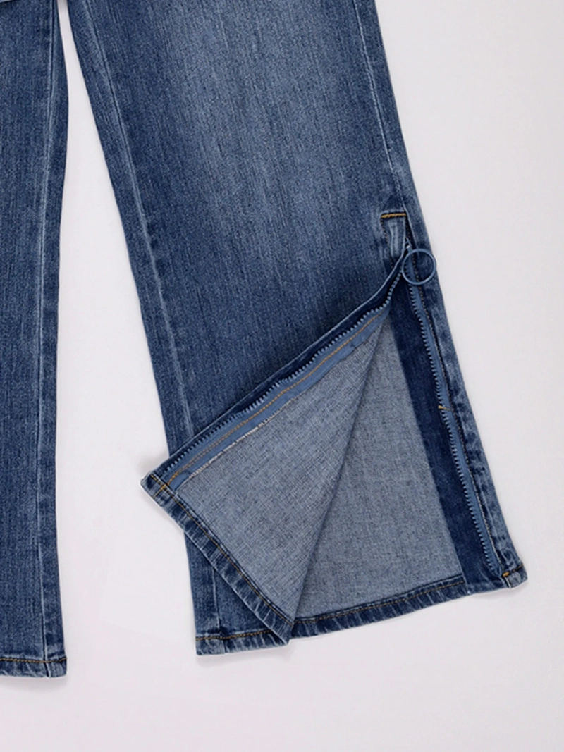 JEANS NIÑA HARVEST FIT WIDE ADAPTADO CON ABERTURA LATERAL CON CIERRES - 5