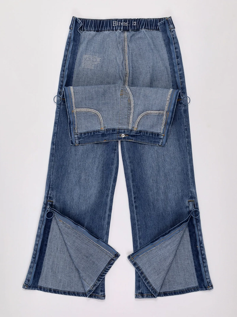 JEANS NIÑA HARVEST FIT WIDE ADAPTADO CON ABERTURA LATERAL CON CIERRES - 6