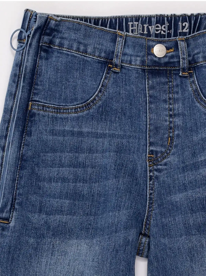 JEANS NIÑA HARVEST FIT WIDE ADAPTADO CON ABERTURA LATERAL CON CIERRES - 7
