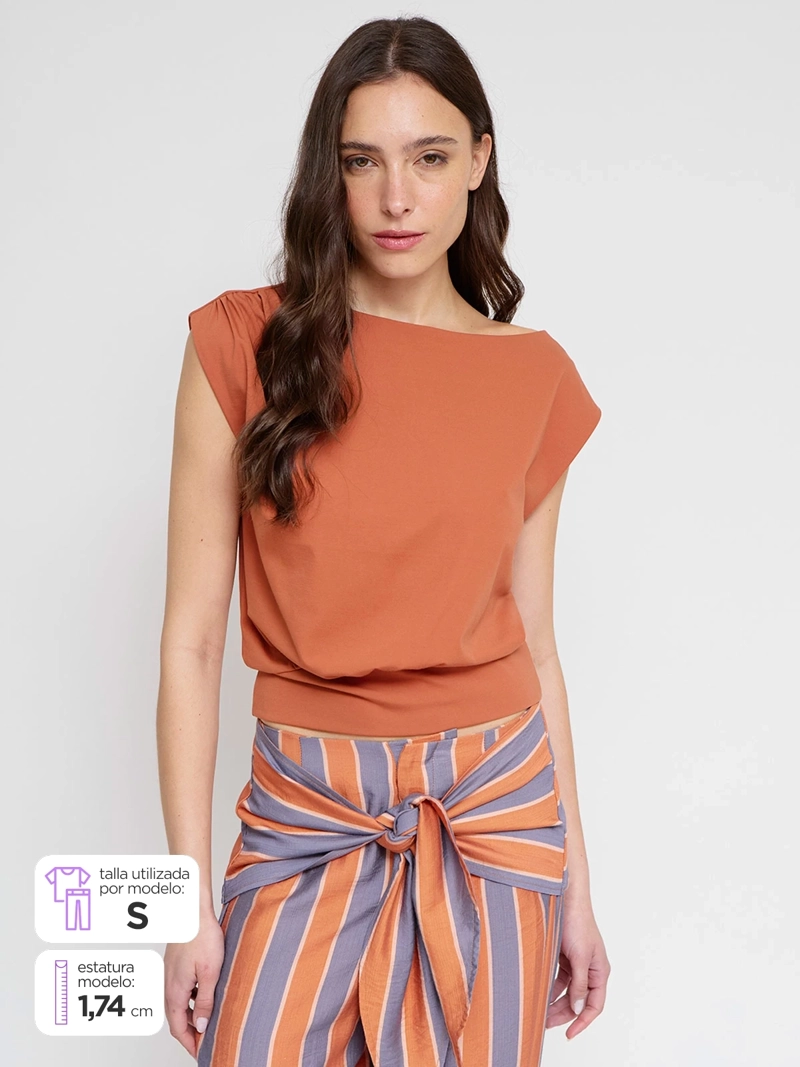 POLERA MUJER MARQUIS SIN MANGAS DRAPEADA
