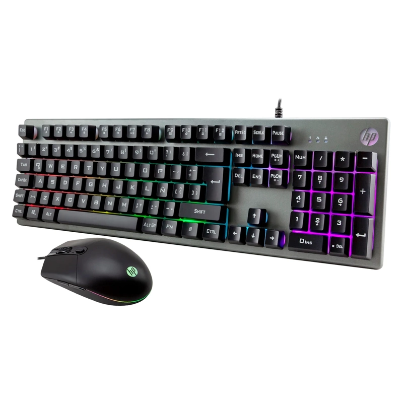 SET TECLADO MOUSE ALÁMBRICO HP GAMER MEMBRANA KM300F - 1