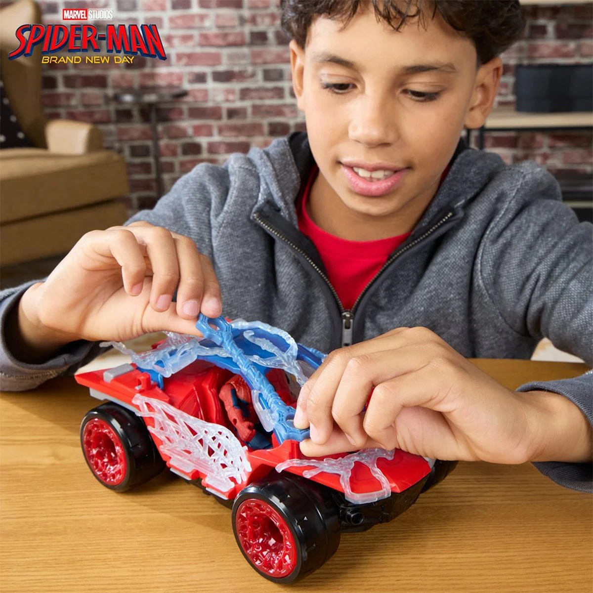SET FIGURAS DE ACCIÓN SPIDERMAN ACTION VERSE STRETCH & BLAST BUGGY - 12