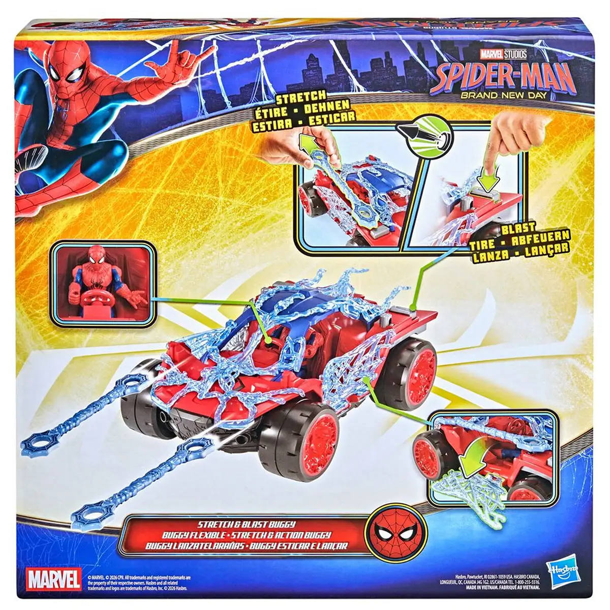 SET FIGURAS DE ACCIÓN SPIDERMAN ACTION VERSE STRETCH & BLAST BUGGY - 6
