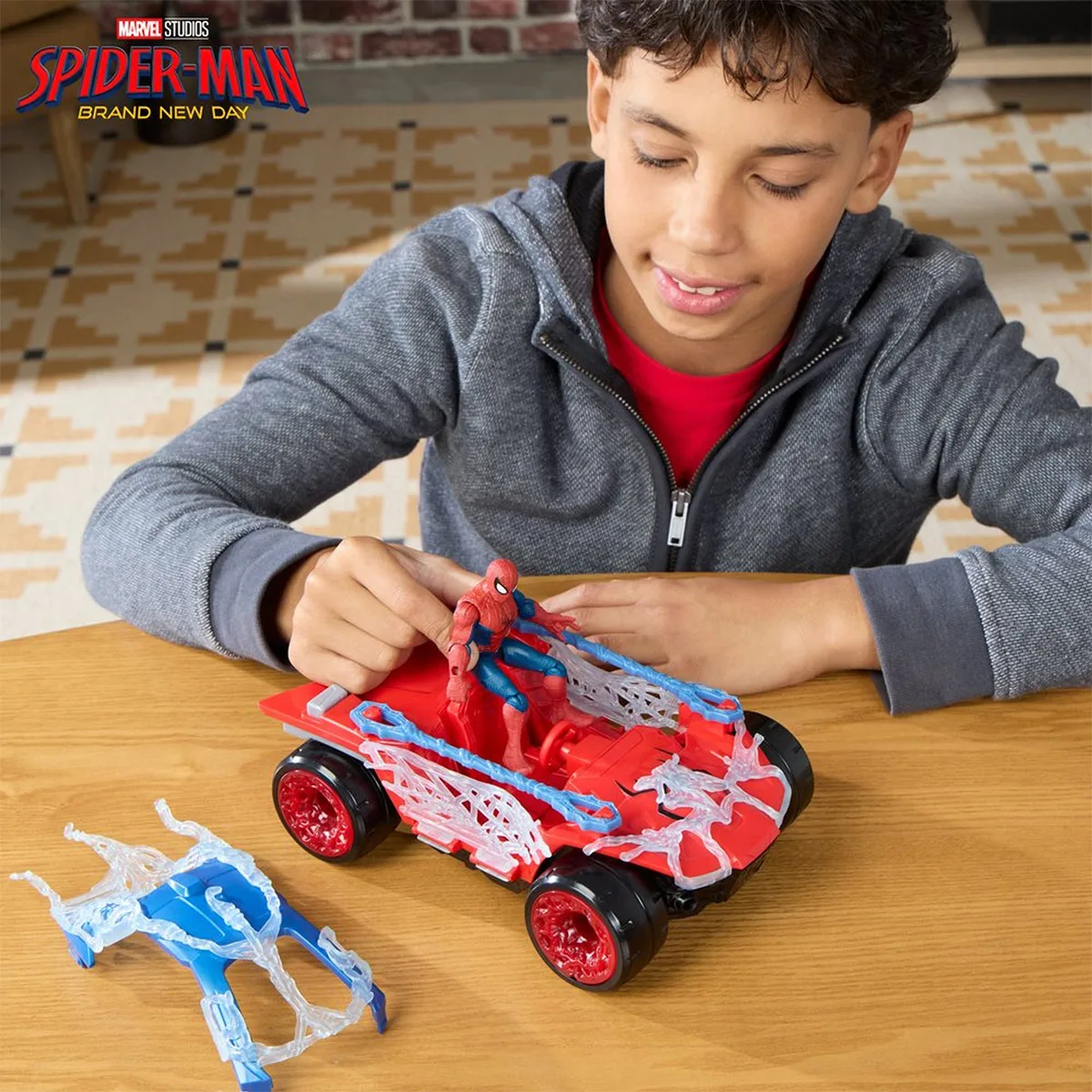 SET FIGURAS DE ACCIÓN SPIDERMAN ACTION VERSE STRETCH & BLAST BUGGY - 9