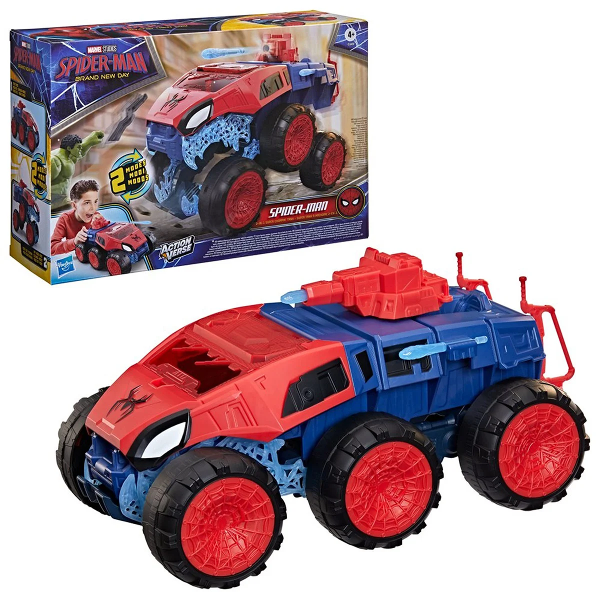 SET DE VEHÍCULO SPIDERMAN BRAND NEW DAY SUPER TANQUE MORDEDOR 2 EN 1 - 1