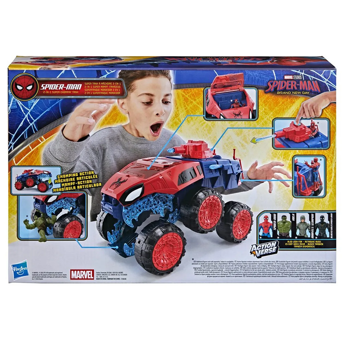 SET DE VEHÍCULO SPIDERMAN BRAND NEW DAY SUPER TANQUE MORDEDOR 2 EN 1 - 5