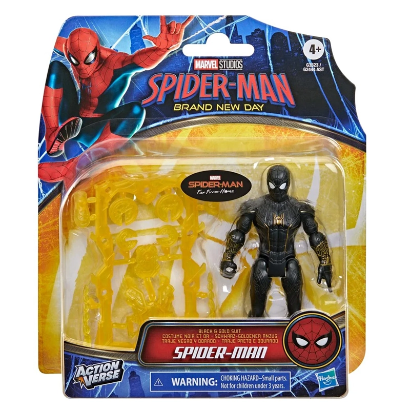 FIGURA DE ACCIÓN SPIDERMAN ACTIONVERSE LEJOS DE CASA TRAJE NEGRO Y DORADO SPIDERMAN - 9