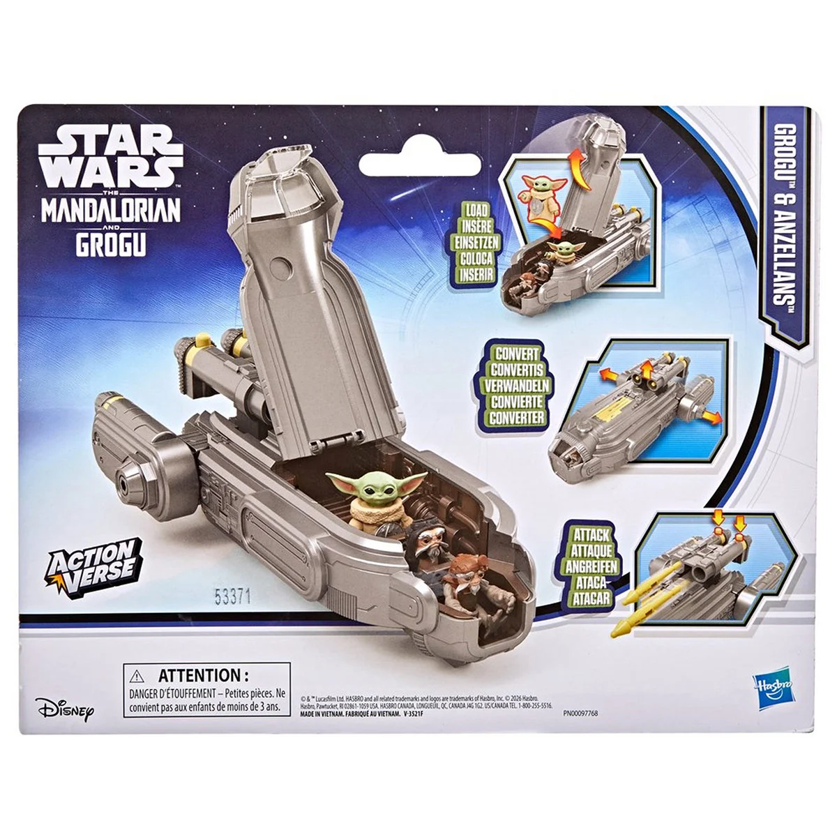 VEHÍCULO STAR WARS ACTION VERSE NAVE CON GROGU Y ANZELLANOS - 4