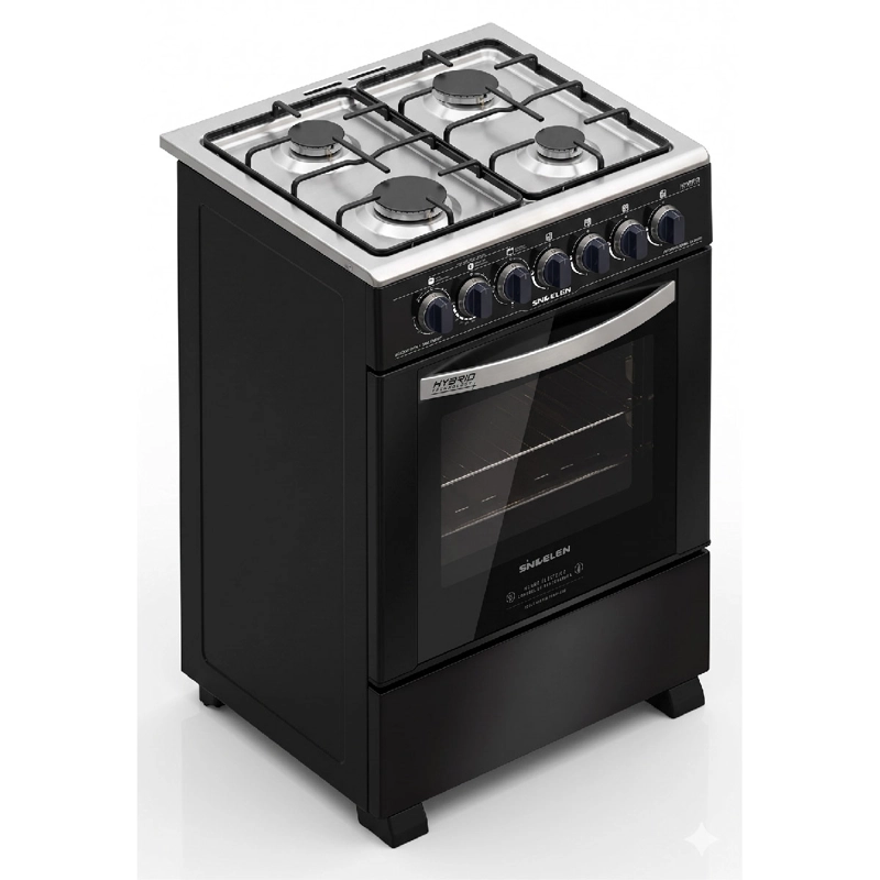 COCINA HÍBRIDA SINDELEN CH-600NG 4 PLATOS GRILL NEGRO - 3