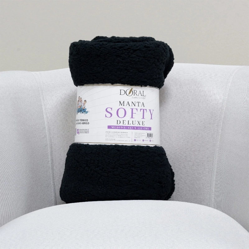 MANTA DORAL SOFTY LISA NEGRO - 4