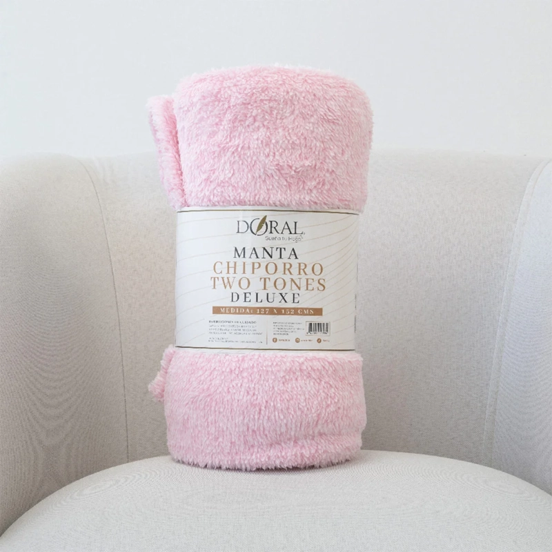 MANTA DORAL CHIPORRO TWO TONES ROSA - 4