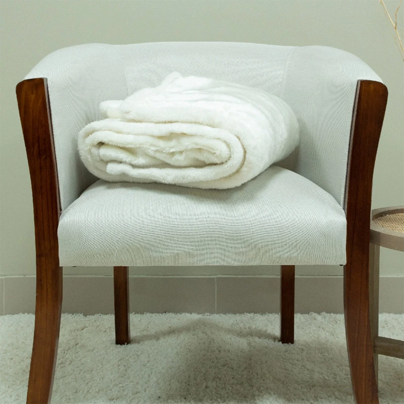 MANTA DORAL FLUFFY SHERPA BLANCO - 2