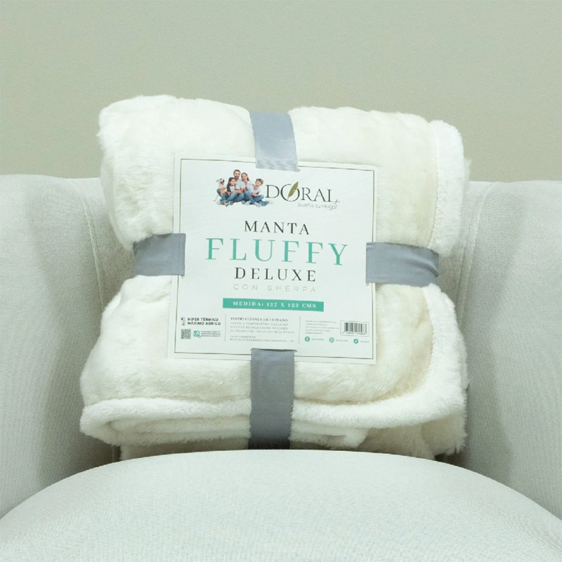 MANTA DORAL FLUFFY SHERPA BLANCO - 3