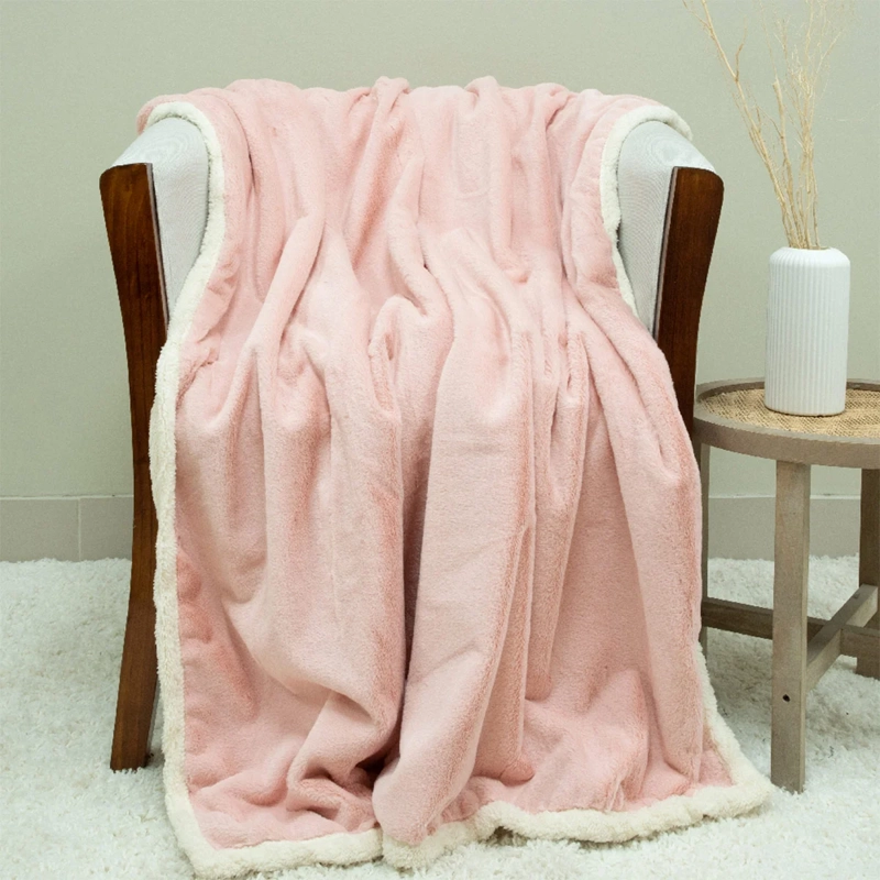 MANTA DORAL FLUFFY SHERPA ROSA - 1