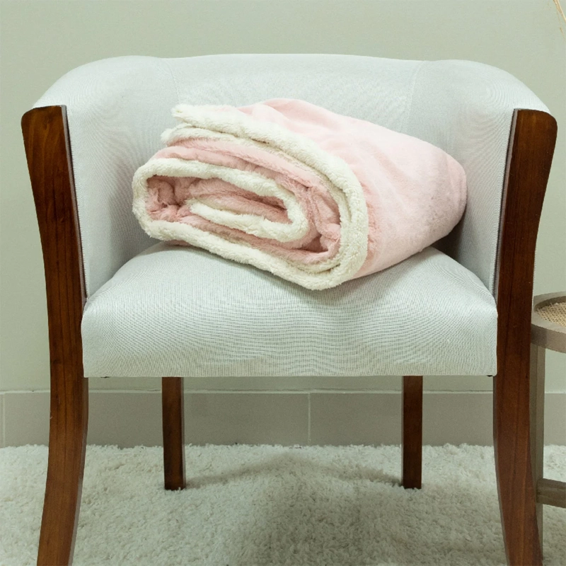 MANTA DORAL FLUFFY SHERPA ROSA - 2