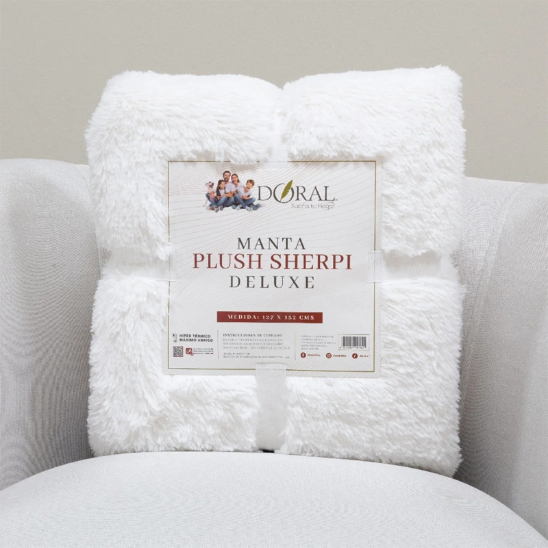 MANTA DORAL PLUSH SHERPI BLANCO - 4
