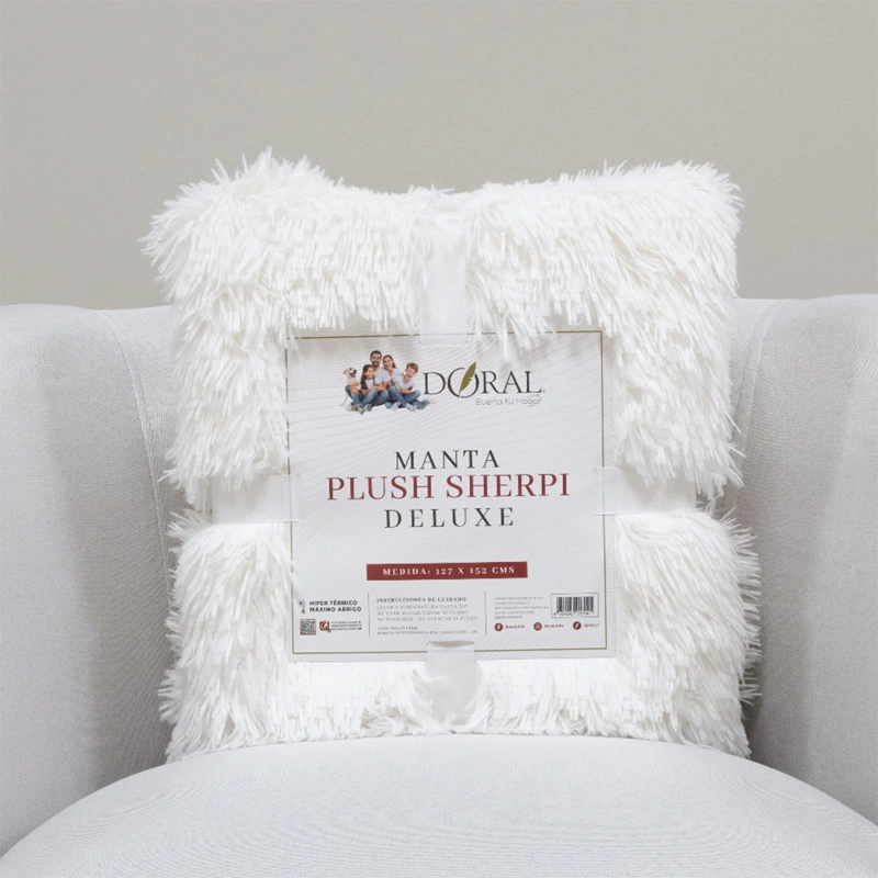 MANTA DORAL PLUSH SHERPI BLANCO - 4