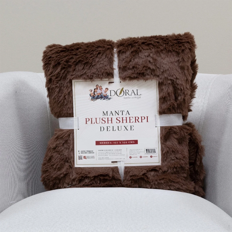 MANTA DORAL PLUSH SHERPI CAFÉ OSCURO - 3