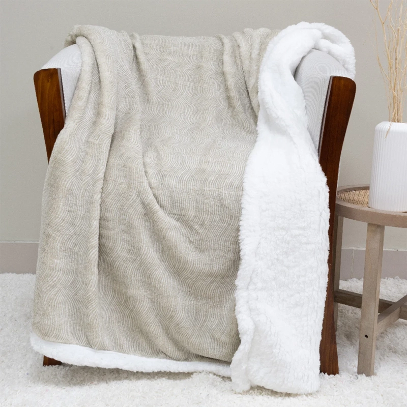 MANTA DORAL PLUSH SHERPA CRUDO - 1