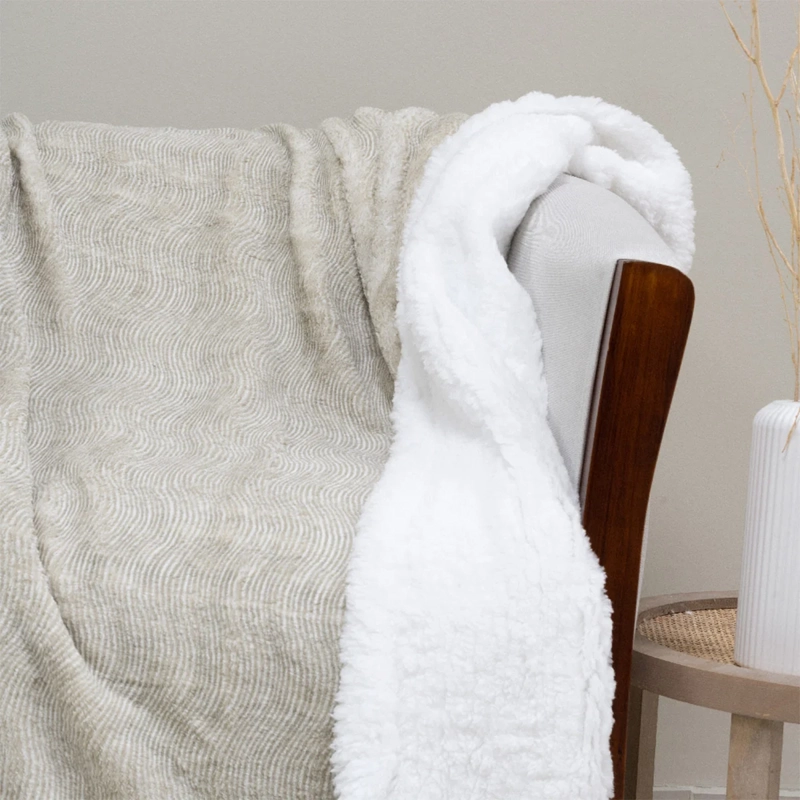 MANTA DORAL PLUSH SHERPA CRUDO - 2