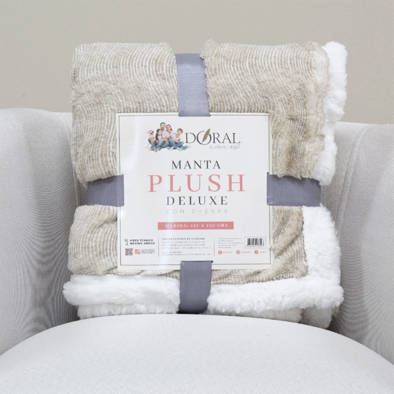 MANTA DORAL PLUSH SHERPA CRUDO - 4