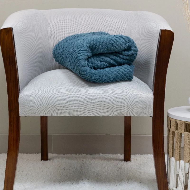MANTA DORAL CHIPORRO JACQUARD AZUL - 3