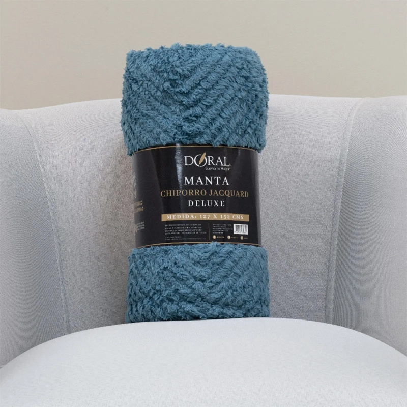 MANTA DORAL CHIPORRO JACQUARD AZUL - 4