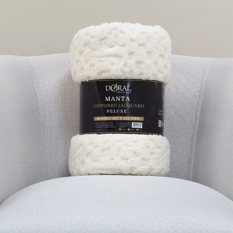 MANTA DORAL CHIPORRO JACQUARD BEIGE - 4