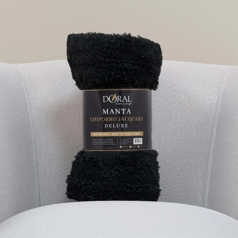 MANTA DORAL CHIPORRO JACQUARD NEGRO - 4