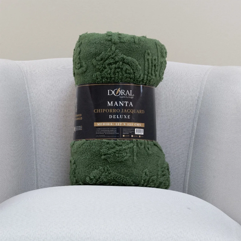 MANTA DORAL CHIPORRO JACQUARD VERDE - 4