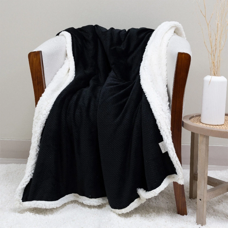 MANTA DORAL CORAL POP SHERPA NEGRO - 1