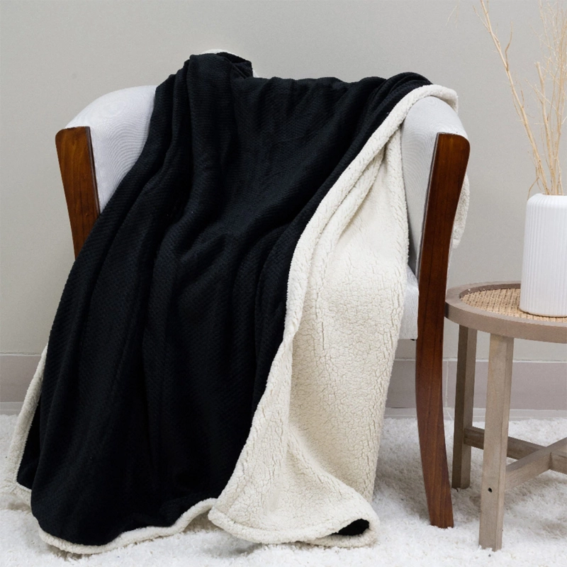 MANTA DORAL CORAL POP SHERPA NEGRO - 1