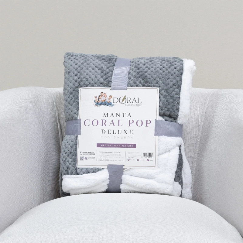 MANTA DORAL CORAL POP SHERPA GRIS - 4