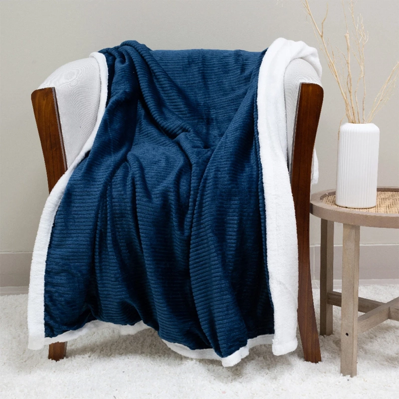 MANTA DORAL FLANNEL OUTBOSS SHERPA AZUL MARINO - 1