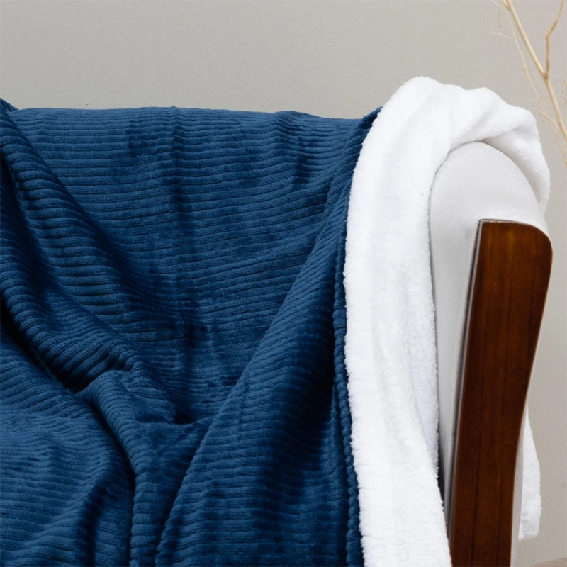 MANTA DORAL FLANNEL OUTBOSS SHERPA AZUL MARINO - 2