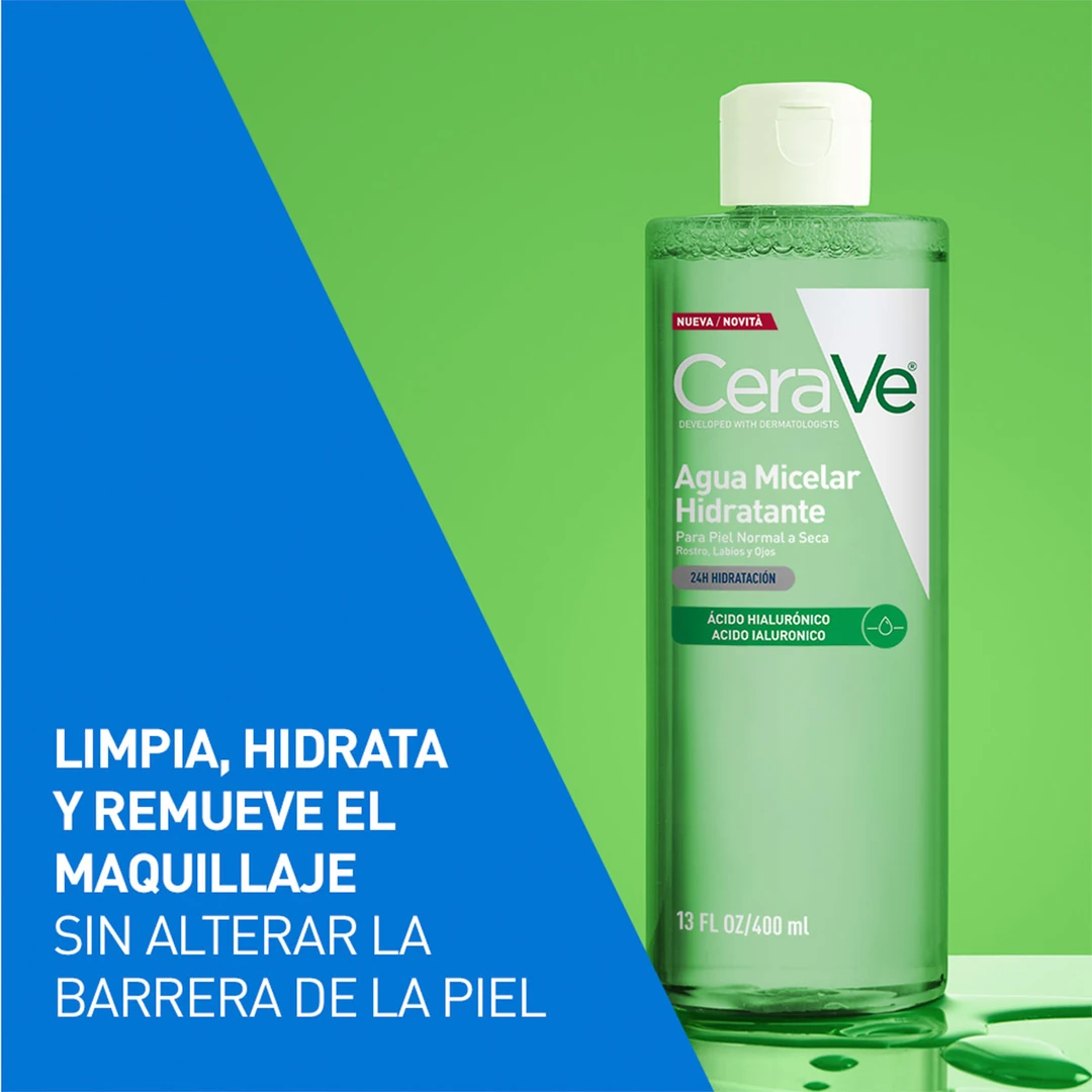 AGUA MICELAR CERAVE PIEL NORMAL A SECA 400 ML - 2