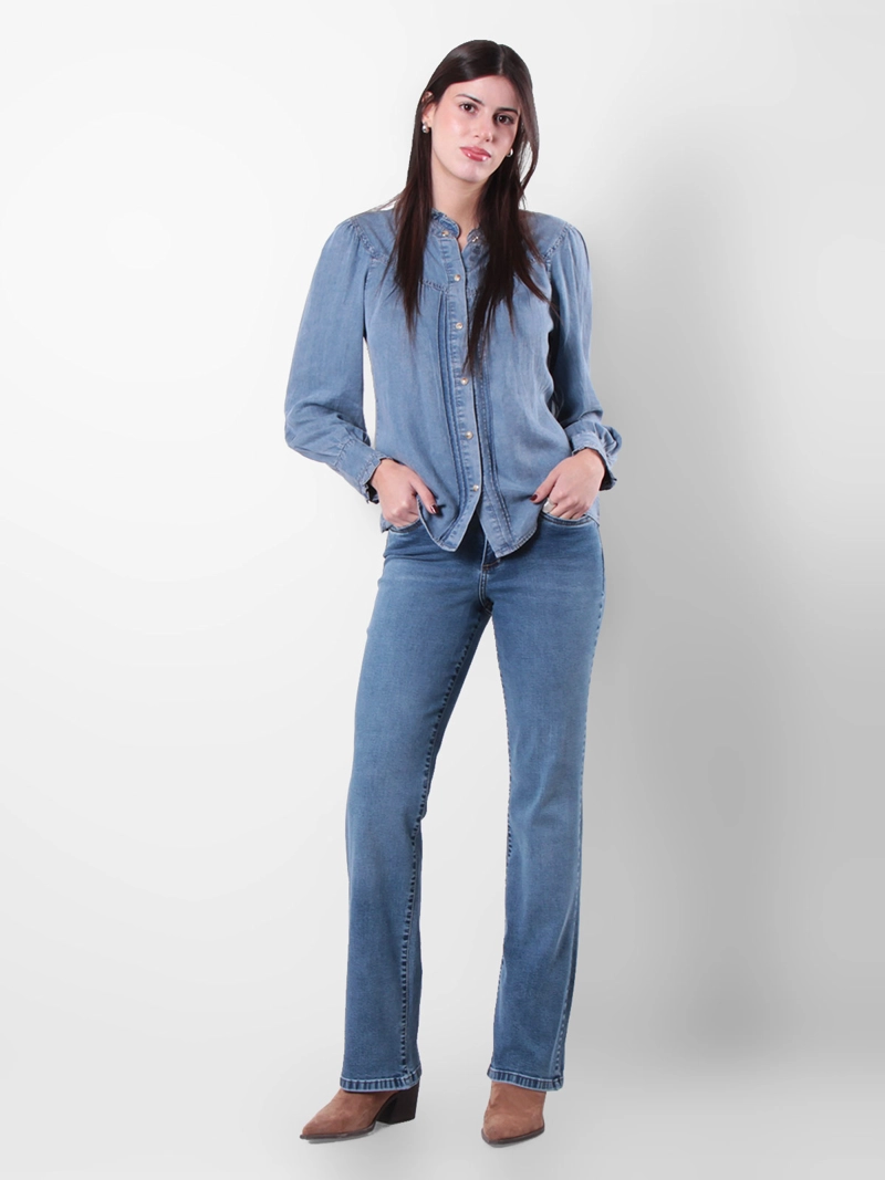 JEANS MUJER WADO'S RECTO TIRO ALTO PUSH UP 1 BOTÓN - 1