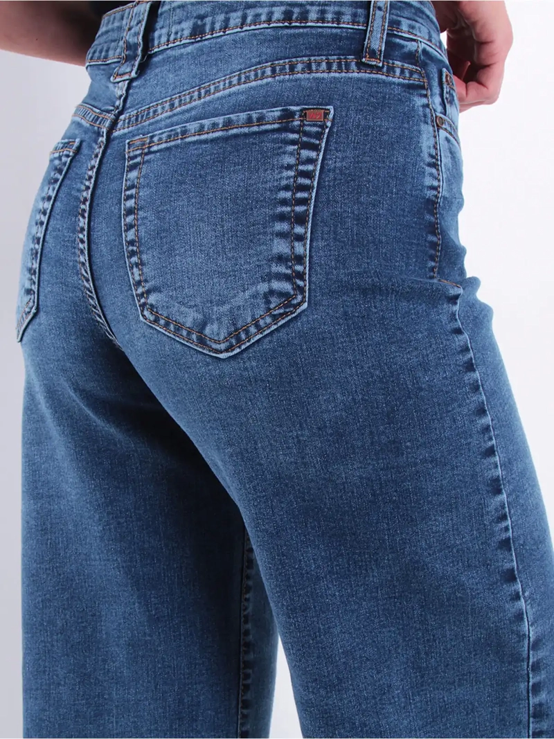 JEANS MUJER WADOS ALGODÓN CROP WIDE LEG TIRO ALTO - 5