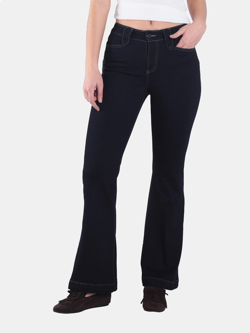 JEANS MUJER WADO'S FLARE TIRO ALTO PRETINA BÁSICA 1 BOTÓN - 4
