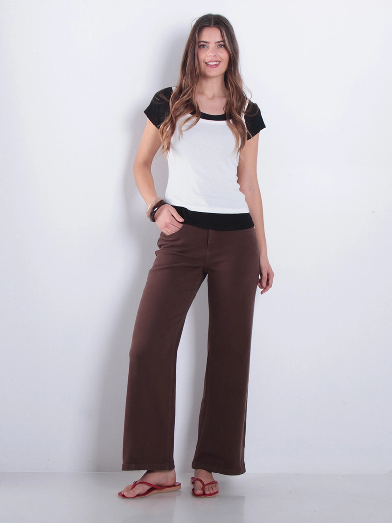 JEANS MUJER WADOS ALGODÓN WIDE LEG TIRO MEDIO