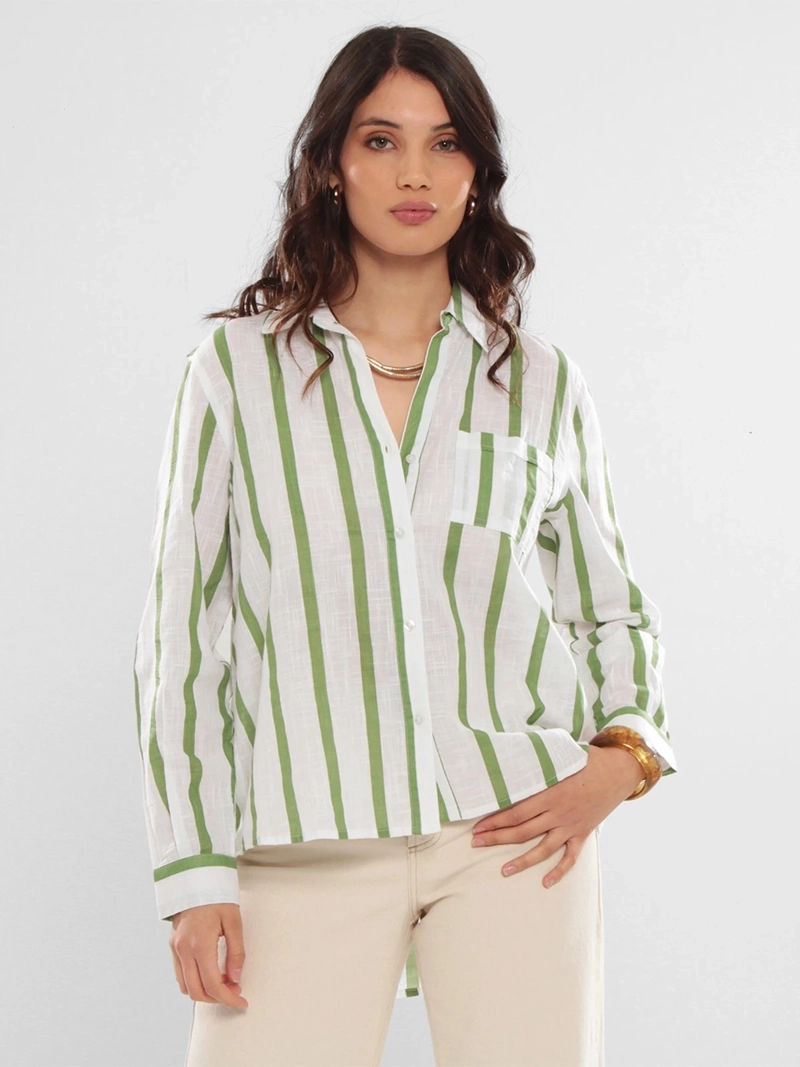 BLUSA MUJER WADOS ALGODÓN MANGA LARGA RAYAS