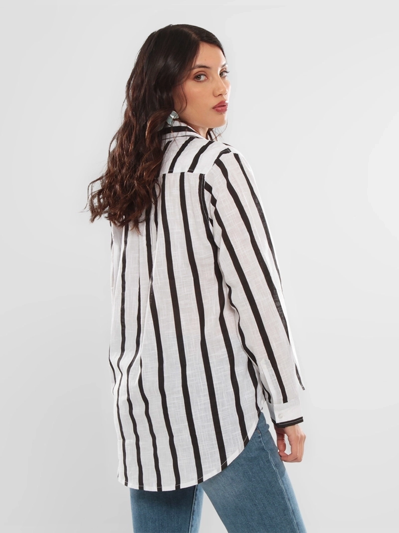 BLUSA MUJER WADOS ALGODÓN MANGA LARGA RAYAS - 2
