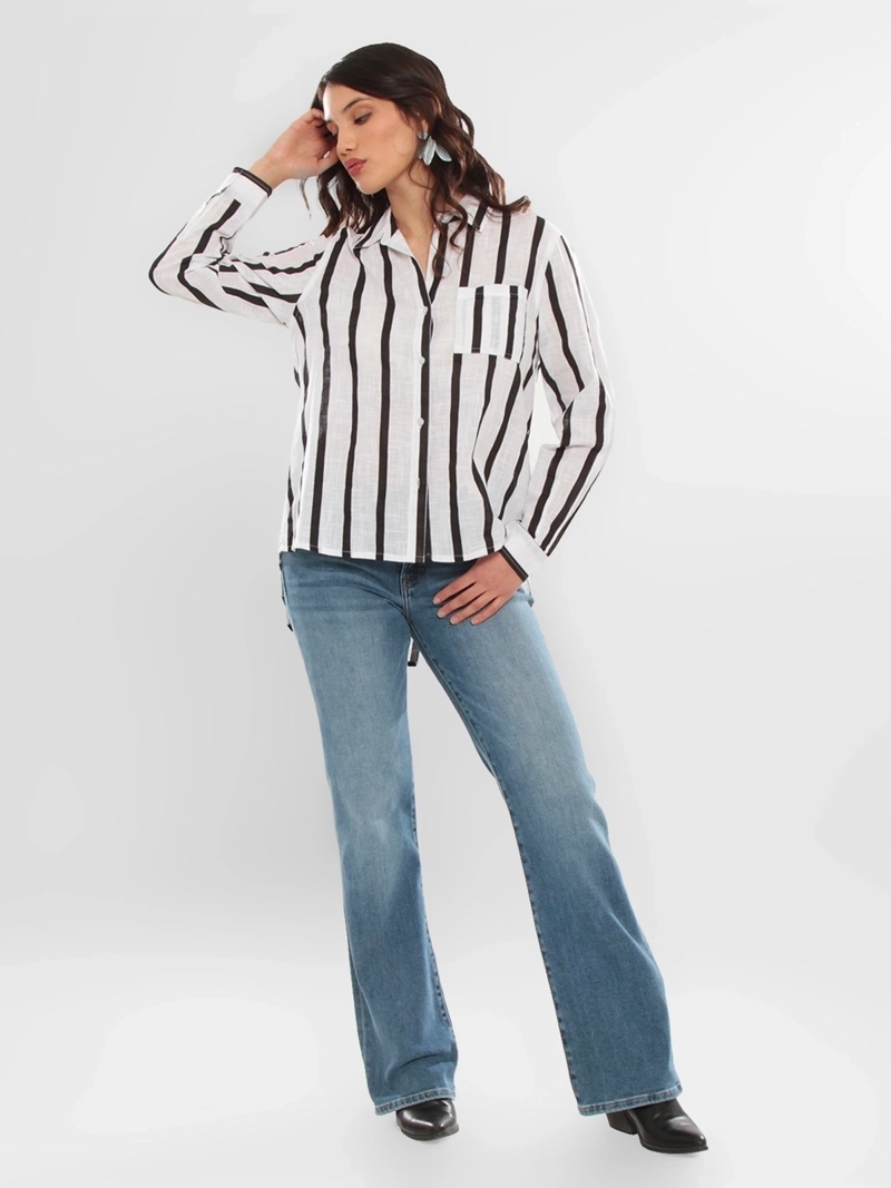 BLUSA MUJER WADOS ALGODÓN MANGA LARGA RAYAS - 5