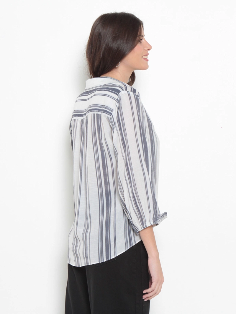 BLUSA MUJER WADO'S LISTADA MANGA 3/4 ABOTONADA - 2