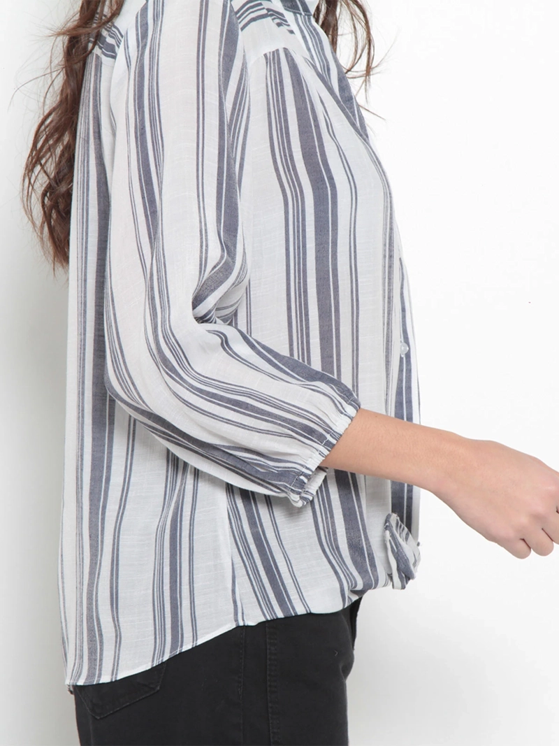 BLUSA MUJER WADO'S LISTADA MANGA 3/4 ABOTONADA - 4