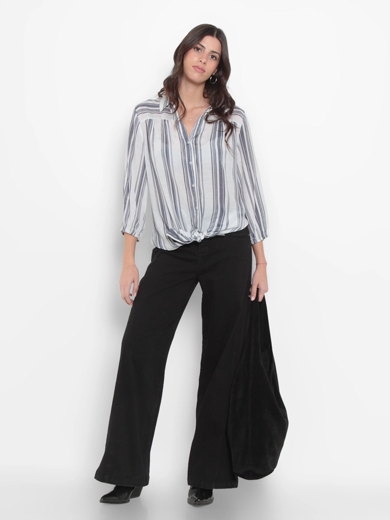 BLUSA MUJER WADO'S LISTADA MANGA 3/4 ABOTONADA - 5