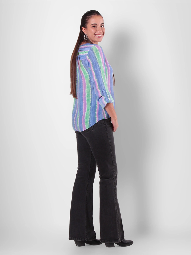 BLUSA MUJER WADO'S LISTADA MANGA 3/4 ABOTONADA - 7