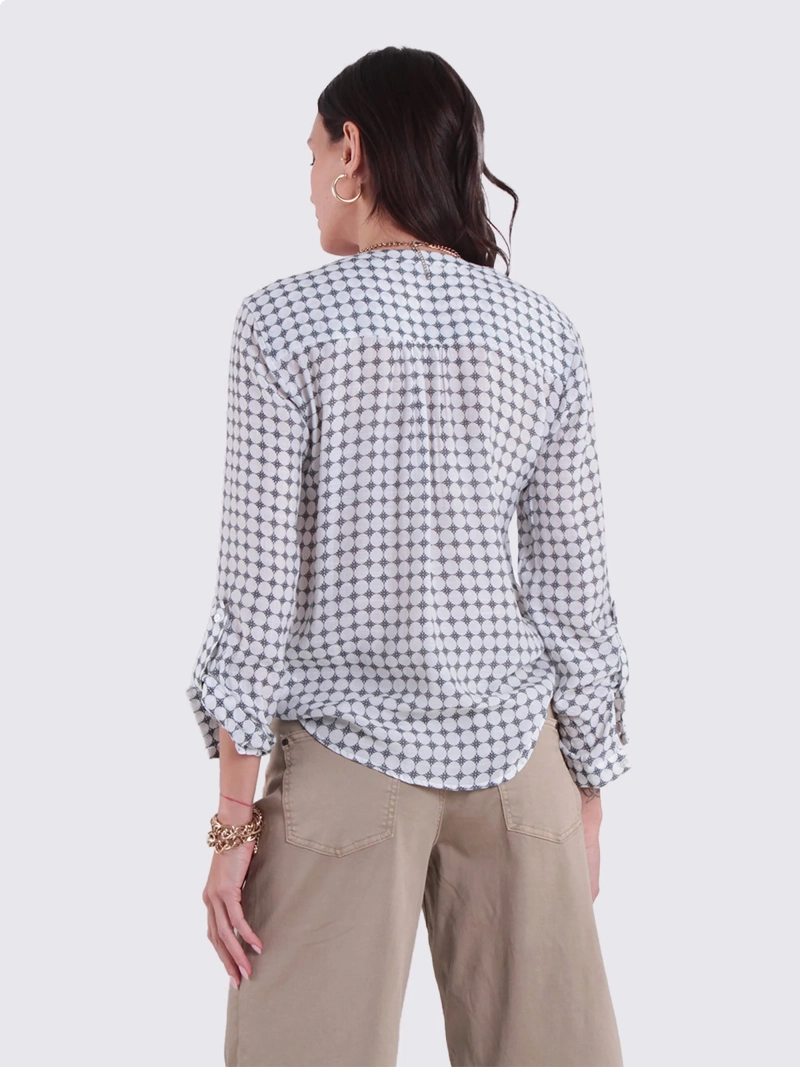 BLUSA MUJER WADO'S LISTADA MANGA 3/4 ABOTONADA - 2