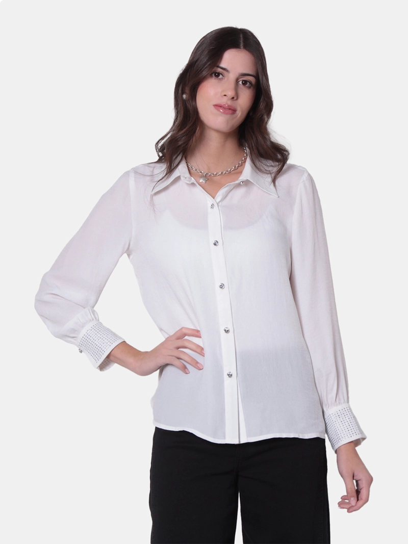 BLUSA MUJER WADO'S MANGA LARGA ABOTONADA - 1