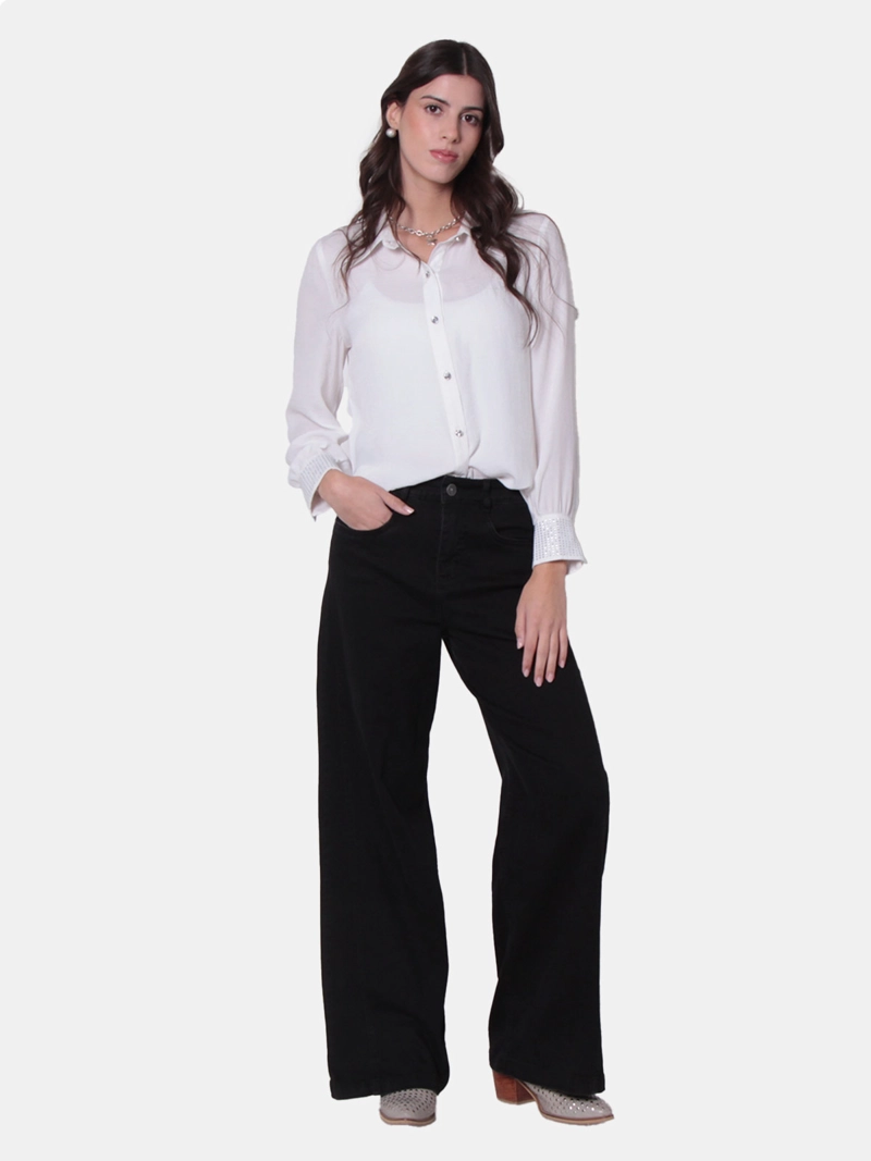 BLUSA MUJER WADO'S MANGA LARGA ABOTONADA - 5